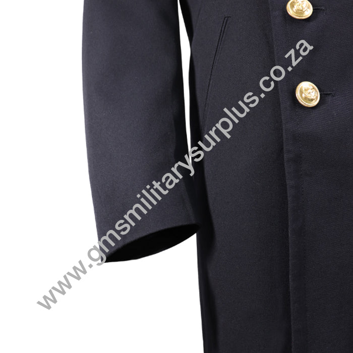 German Black Gabardine Pea Coat With Liner (Like New)